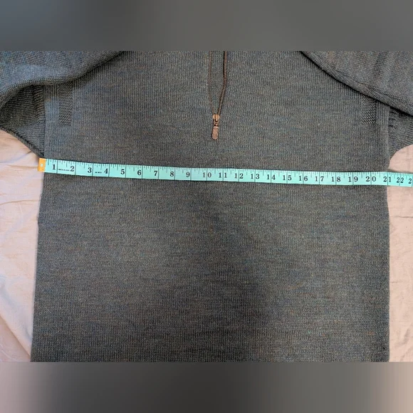 Vintage Peregrine Quarter Zip Wool Knit Sweater Men's Medium Heathered Green